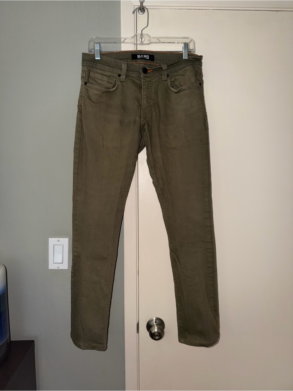 Men's Straight Olive Green Jeans